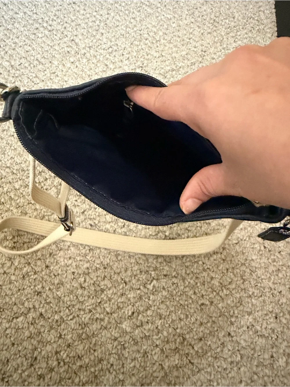 Coach Signature Crossbody Bag - Navy and Beige
